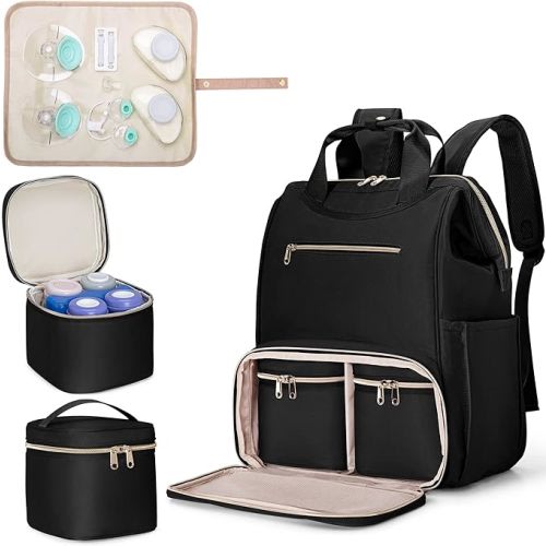 Fasrom Wearable Breast Pump Bag Backpack with Cooler and Pump Tote Bag