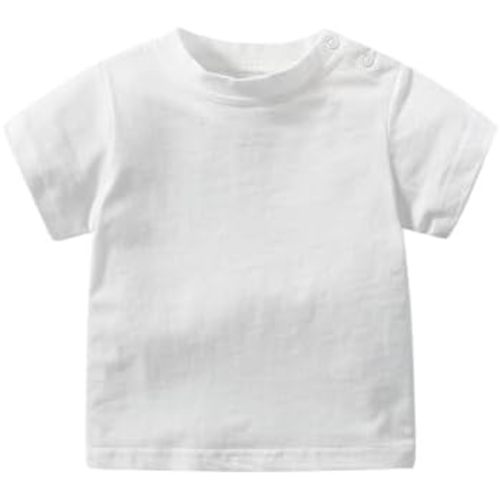 Toddler Baby Boys Girls Solid Color Short Sleeve T-Shirts Casual Crewneck Tops Tees Shirts Summer Clothes