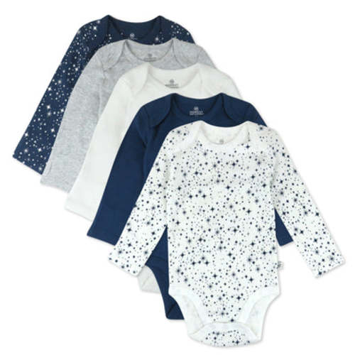 5-Pack Organic Cotton Long Sleeve Bodysuits 3-6 Months | Honest Baby Clothing