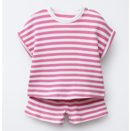 WAFFLE T-SHIRT AND BERMUDA SET - Oyster-white | ZARA United States