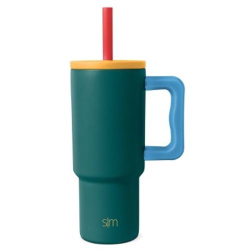 Simple Modern 24oz Stainless Steel Trek Scout Mix Straw Tumbler Navy Blue: Dishwasher-Safe Portable Drinkware for All Ages