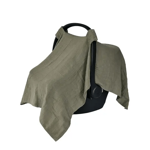 Car Seat Cover Baby - Organic Cotton - Carseat Covers Baby - Carseat Cover - Car Seat Canopy - Carseat Canopy - 100% Muslin Cotton, 43" x 32" (Sage Green)