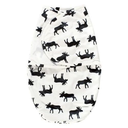 Hudson Baby Infant Boy Plush Faux Fur Swaddle Wrap, Moose, 0-3 Months