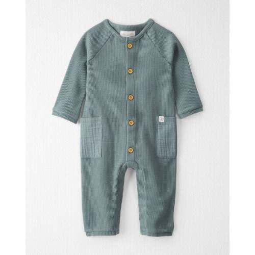 Baby Organic Cotton Waffle Knit Button-Down Jumpsuit - Little Planet | Carter's