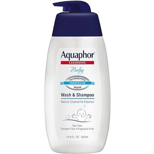 Aquaphor Baby Cleansing Wash And Shampoo 16 Ounce Pump (500ml) (3 Pack)
