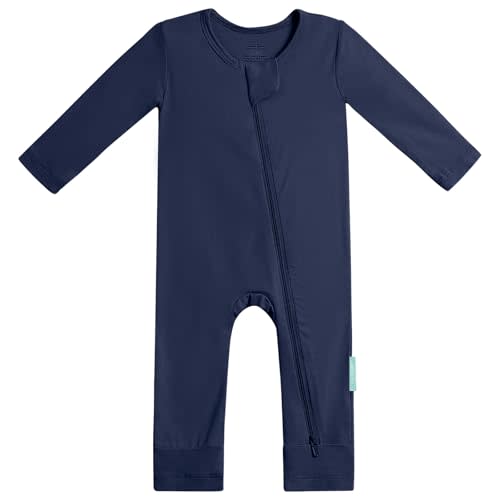PurComfy Baby Long Sleeve Romper Jumpsuit, Premium Soft Rayon One Piece Pajamas Boy Girl 2-Way Zipper Coverall Sleeper