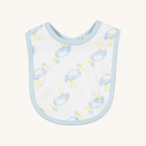 Burp Me Bib - Sir Proper Stork with Buckhead Blue