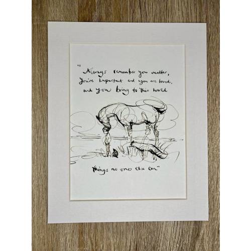 Charlie Mackesy mounted print - The Boy, The Mole, The Fox and The Horse book page art