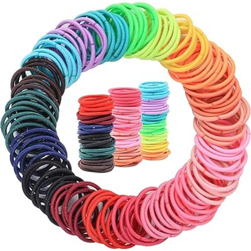 200PCS Elastic Hair Ties, No Crease Hair Small Ponytail Holders for Kids Girls Baby Toddler, Multicolor, Hair Accessories