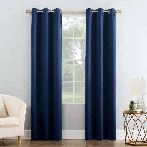 Mainstays Grommet Top Blackout Curtain Panel, 1 Panel, Blue, 40" W x 84" L