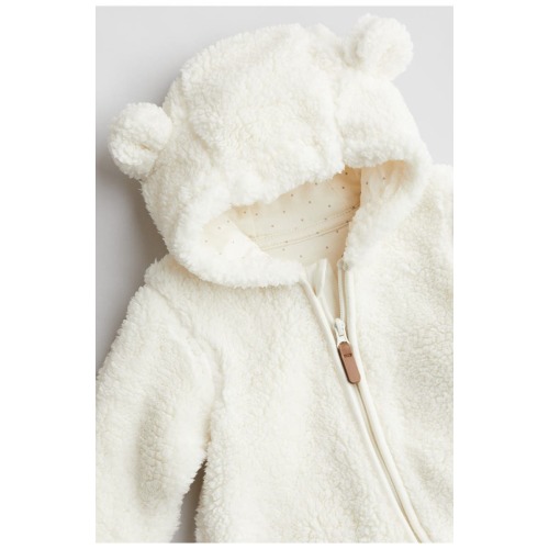 Pile Pram Suit With Ears, 0-3M