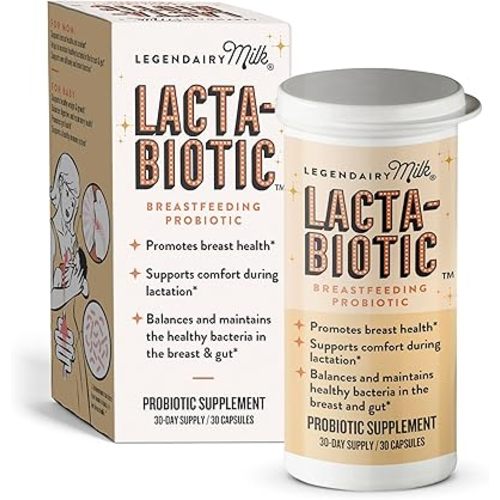 Legendairy Milk Lacta-Biotic Breastfeeding Probiotic | Lactation Supplements | Breast and Gut Health for Mom and Infant Immune Health for Baby | Daily Supplement for Healthy Lactation | 30 Count
