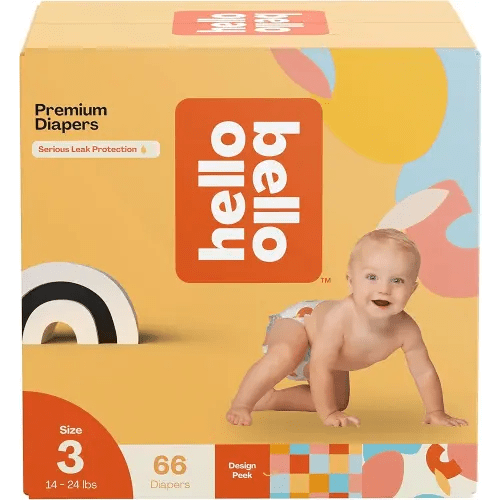 Hello Bello Premium Diapers Size 3, Honeysuckle Designs, 66ct Club Box