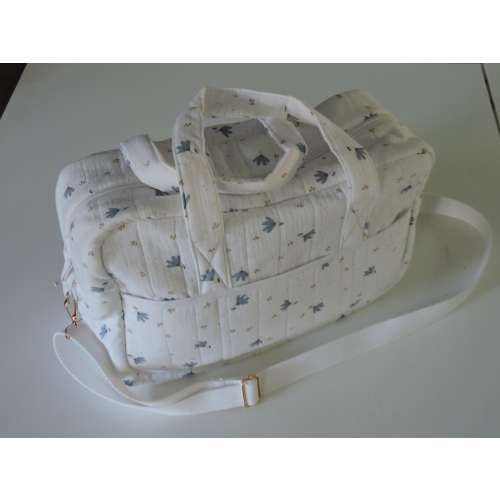 Double cotton gauze quilted diaper bag