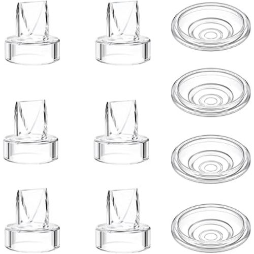 6pcs Duckbill Valves and 4pcs Silicone Diaphragm Compatible with Momcozy S12 Pro/S9 Pro Wearable Breast Pump Accessories,Mom Cozy Breast Pump Replacement Accessories