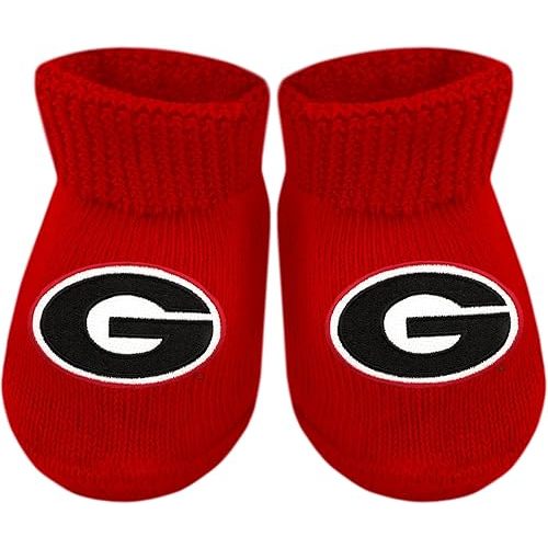 Creative Knitwear College Baby Bootie Sock - Team Logo, Multiple Colors, for Boys & Girls (Newborn - 6 Months)