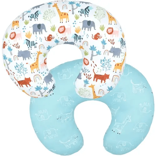 Winmany Baby Nursing Pillow Cover Infant Removable Breastfeeding Pillowcase Cute Pattern Newborn Nursing Slipcovers Neuter Cushion Cover for Girls Boys (Cute Animals)