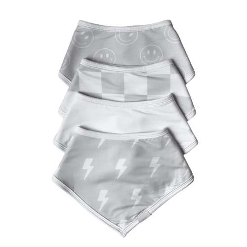 Bamboo Bandana Bib (4 Pack) in Rebel Grey