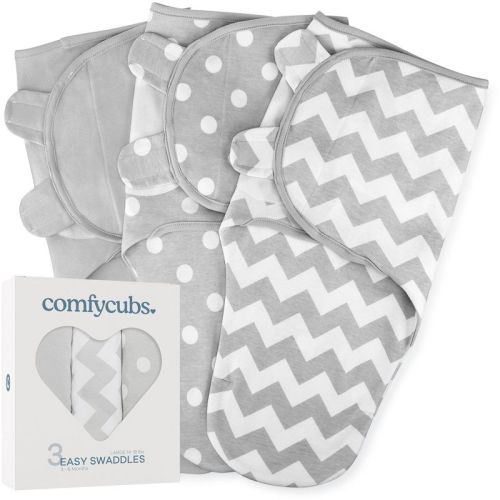 Swaddle Blankets For Baby Girl & Boy 3 Pack Sleep Sack Velcro By Comfy Cubs