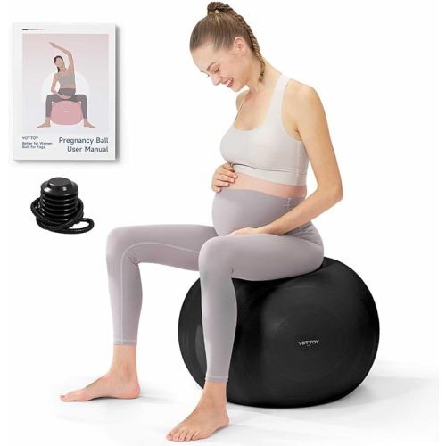 YOTTOY Pregnancy Ball - 1.8mm Thick Birthing Ball for Maternity Physio and Birth Preparation, Yoga and Exercise for Pregnancy - Includes Pump