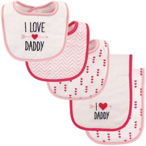 Luvable Friends Baby Girl Bib And Burp Cloth Set 5pk, Girl Daddy, One Size