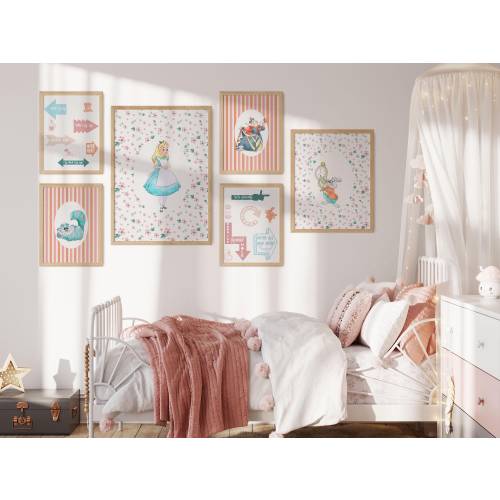 Set of 6 Alice in Wonderland Wall Prints