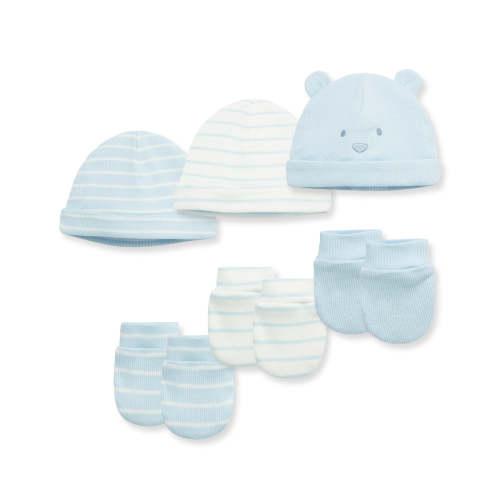 Little Me 6 Piece Hat & Mitten Set - Blue One Size in Blue