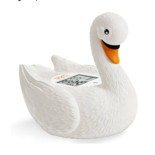 b&h Baby Bath Thermometer, Swan Digital Infant Safe Floating Bath Thermometer - Reliable Temperature Readings - Easy to Read Screen- Shower Timer - Waterproof and Floats in Water, Newborn Must Haves