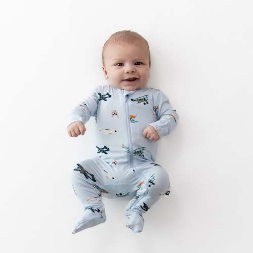 Zippered Footie in Take Off