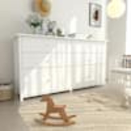 VEIKOUS 6-Drawer White Chest of Drawers Dressers with 2 Oversized Drawers 32.4 in. H x 56 in. W x 15.8 in. L HP0202-06WH1-V