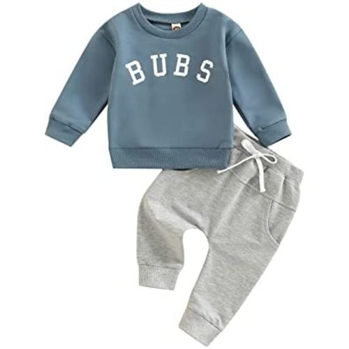 BemeyourBBs Toddler Baby Boy Fall Winter Clothes Funny Letter Long Sleeve Sweatshirt and Pants Set 2 Piece Sweatsuit Outfit