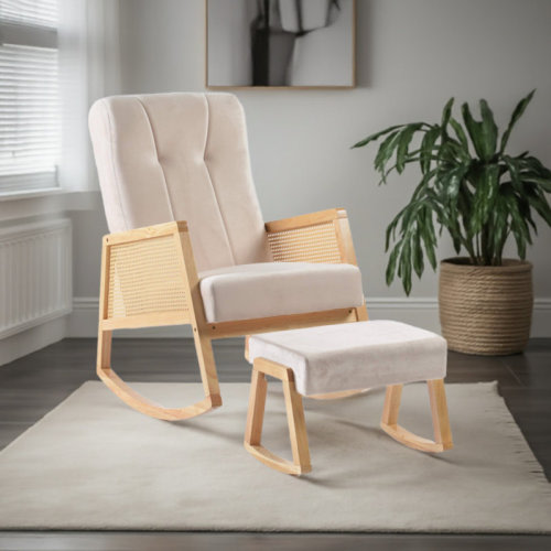 Bay Isle Home™ Deniela Rocking Chair with Ottoman | Wayfair