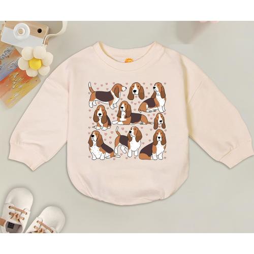 Basset Hound Dog Bubble Romper, Funny Dog Lover Outfit, Unique Baby Shower Gift, Basset Hound I'm All Ears, Animal Lover Baby Bodysuit