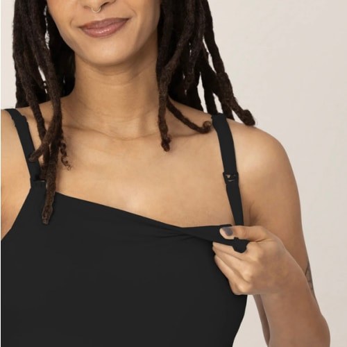 Bamboo Lounge Around Nursing Tank - Black