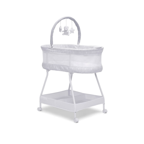 Delta Children Curve Bassinet, White/Grey