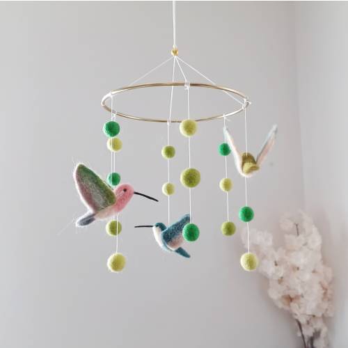 Flying Hummingbird baby mobile girl