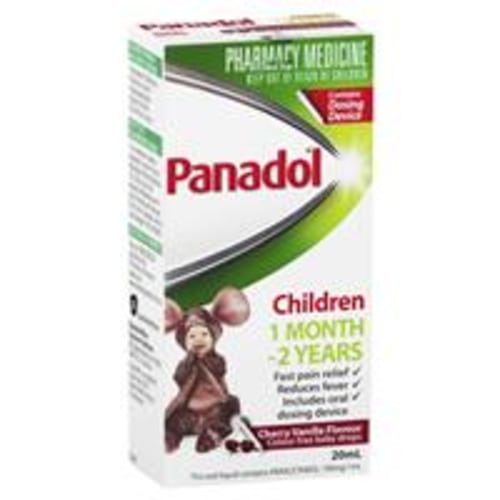 Buy Panadol Children 1 Month – 1 Year Baby Drops with Dosing Device, Fever and Pain Relief, 20mL Online at Chemist Warehouse®