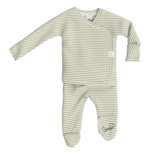Baby Bundle Footie - Mint Twist + Avocado Twin Pack – Bonsie Skin to Skin Babywear