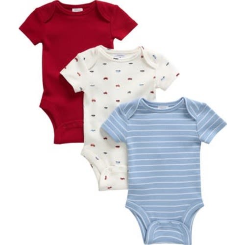 Assorted 3-Pack Cotton Bodysuits, 3 M