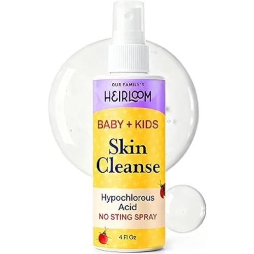 Hypochlorous Acid Spray For Kids - Soothes Diaper Rash, Baby Acne, Eczema, Cuts & Scrapes - Baby & Kids Skin Soothing Spray for Sensitive Skin, Non-Toxic, No Sting, 4 oz