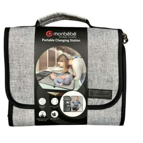 Monbebe Portable Diaper Changing Station with Strap, Gray, Toddler