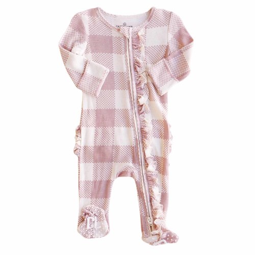All Bamboo Waffle Zipper Footies