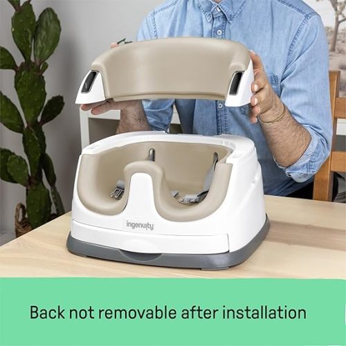 Ingenuity Baby Base 2-in-1 Booster Feeding and Floor Seat with Self-Storing Tray - Cashmere