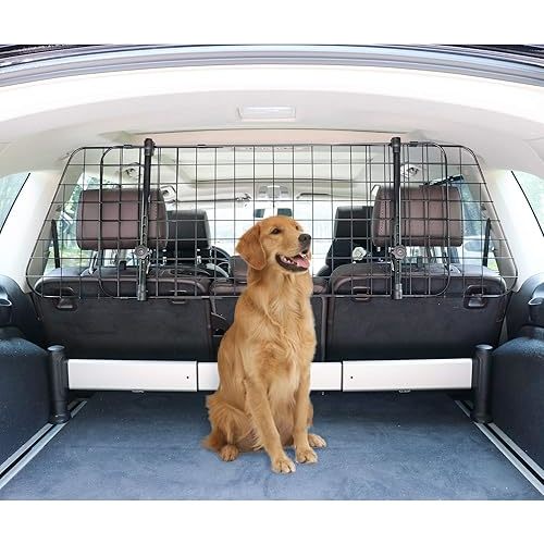 Amazon Basics Adjustable Dog Car Barrier for Vehicles, 59.72 x 5.20 x 16.46 in, Black