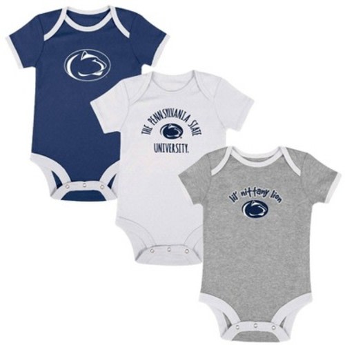 NCAA Penn State Nittany Lions Infant Boys' Short Sleeve 3pk Bodysuit Set, Size: 0-3M