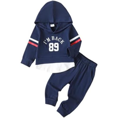 Toddler Baby Boy Clothes Infant Newborn Boy Outfit Long Sleeve Hoodie Sweatshirt Pants Fall Winter Clothes Set