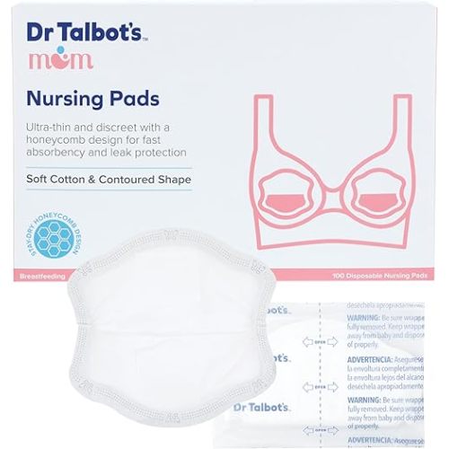Dr. Talbot's Mom Discreet and Ultra-Thin Disposable Nursing Pads for Breastfeeding Moms - 100 Count - Breastfeeding Essentials