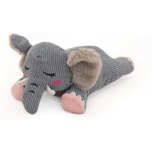 ZippyPaws Snooziez with Shhhqueaker - Elephant Dog Toy with Silent Squeakers, Quiet Puppy Toys for Boy and Girl Dogs, Small Plush Dog Gifts