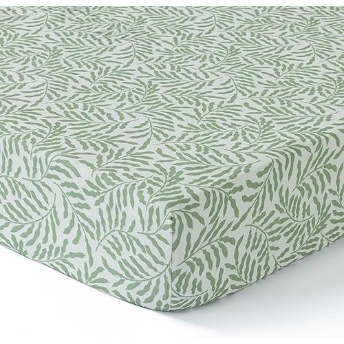 100% Cotton Muslin Crib Sheets - Leaves