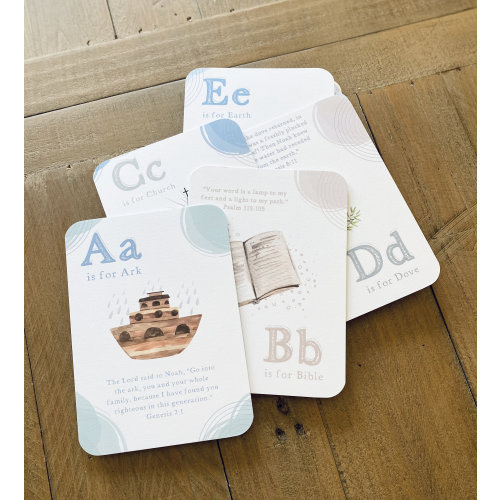 Scripture Alphabet Flash Cards|Bible Learning for Kids|Memory Verse Cards|Neutral Kids Room Decor|ABC Preschool Cards Set|Homeschool ABC Set
